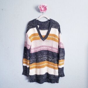 Calson Striped V-Neck Sweater